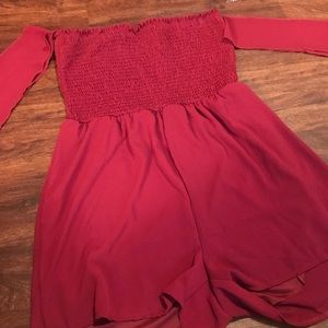 Cute fashion nova red romper